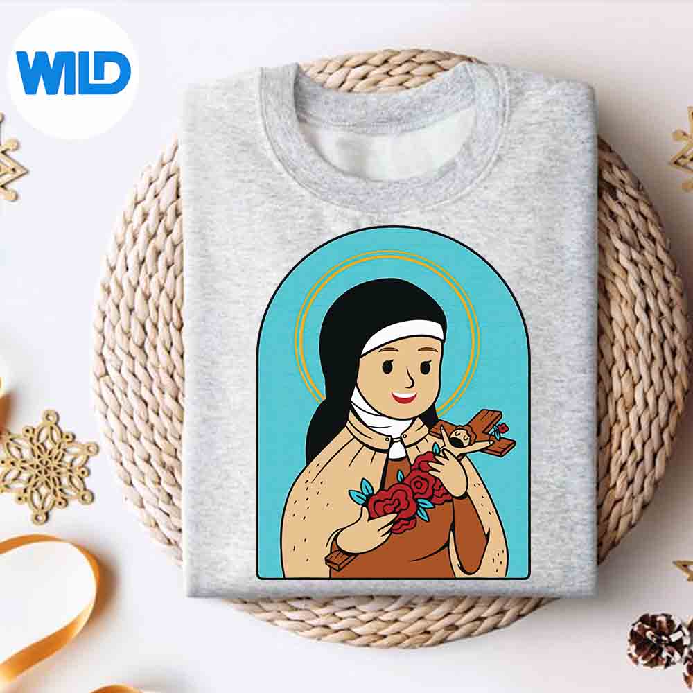 St Therese Of Lisieux Little Flower Catholic Saint Soul Vector Design 2 St Therese Of Lisieux Little Flower Catholic Saint Soul Vector Design - Image 2