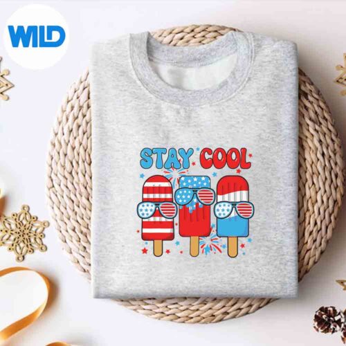 Stay Cool Popsicle Ice Pop Usa Flag Patriotic 4th Of July SVG PNG Download 4 StayCoolPopsicleIcePopUsaFlagPatriotic4thOfJulysweater
