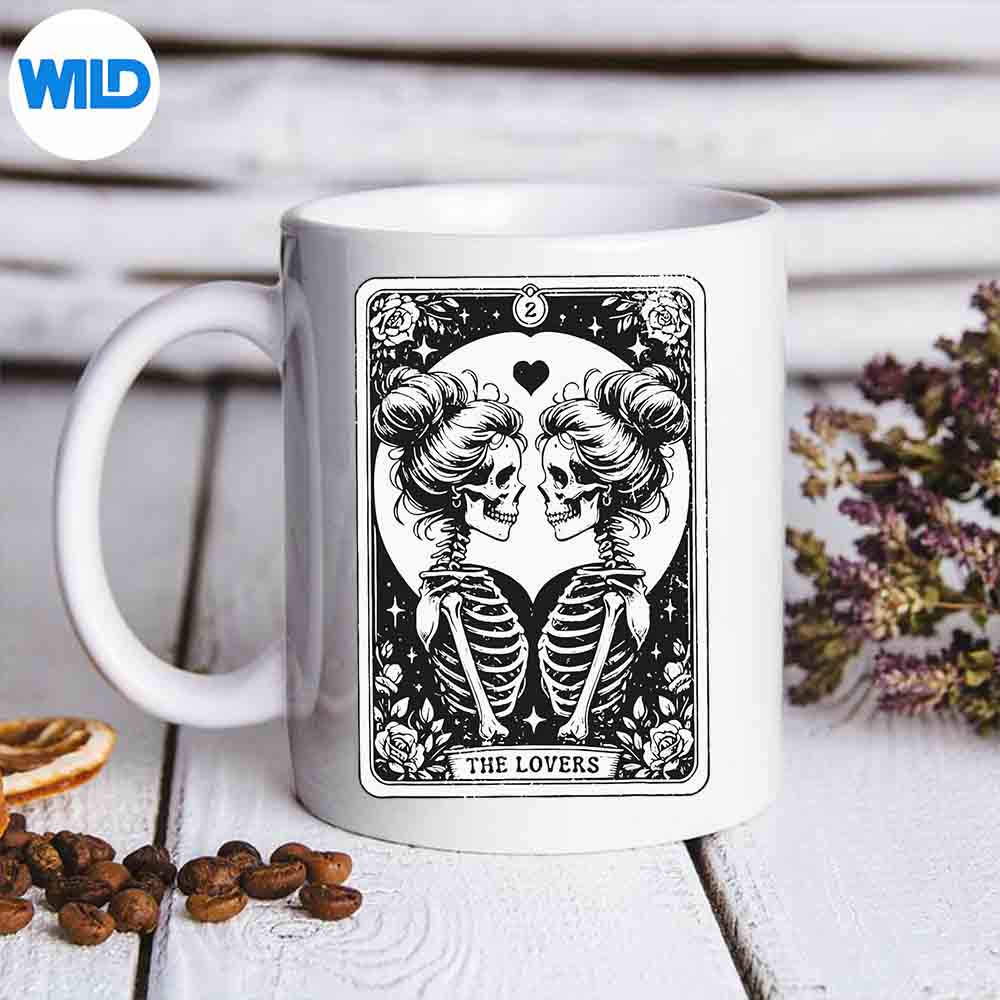 TarotCardTheLoversLesbianSkeletonLgbtqLgbtGayPridemug