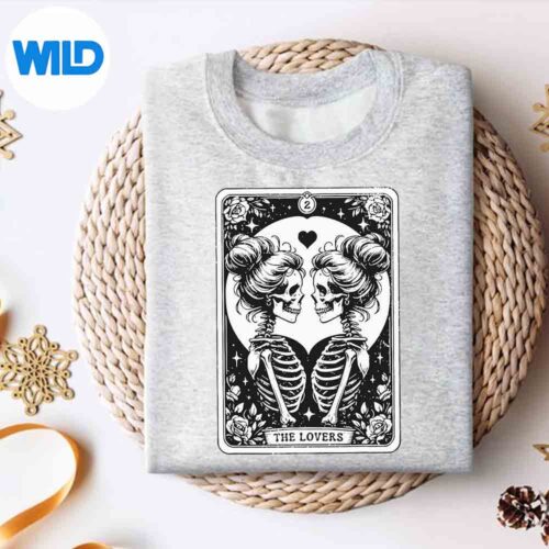 Tarot Card The Lovers Lesbian Skeleton Lgbtq Lgbt Gay Pride SVG PNG Download 4 TarotCardTheLoversLesbianSkeletonLgbtqLgbtGayPridesweater