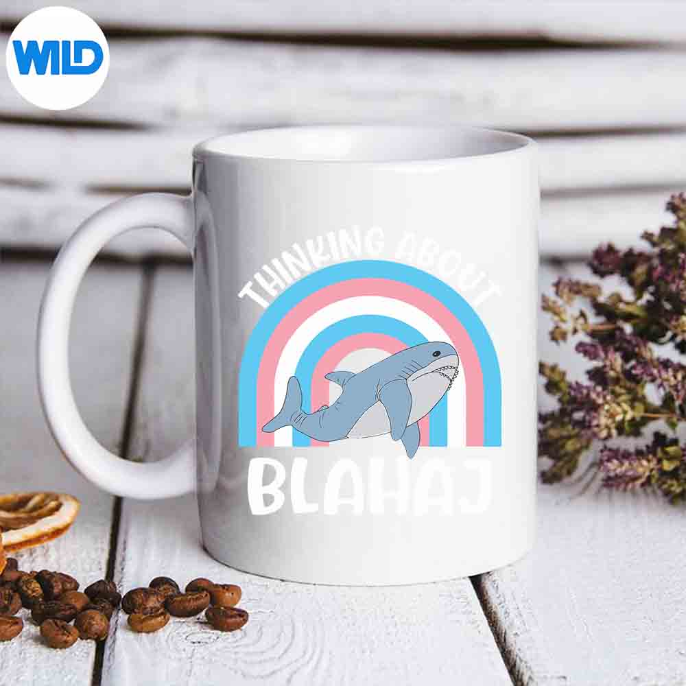 Thinking About Blahaj Transgender Whale Quote SVG PNG Digital Download