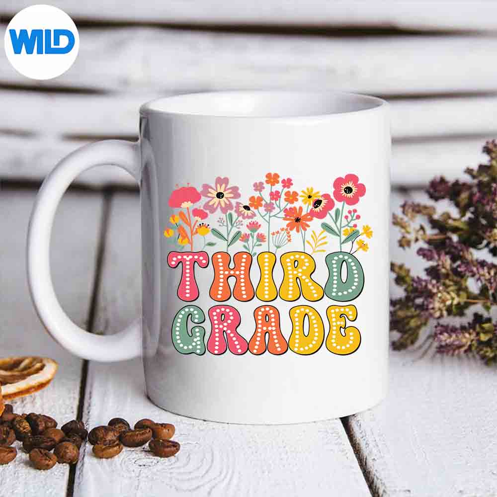 Third Grade Teacher Back To School Floral Cut File