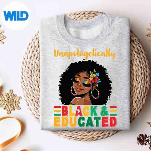 UnapologeticallyBlackEducatedDopEMelaninChristmassweater