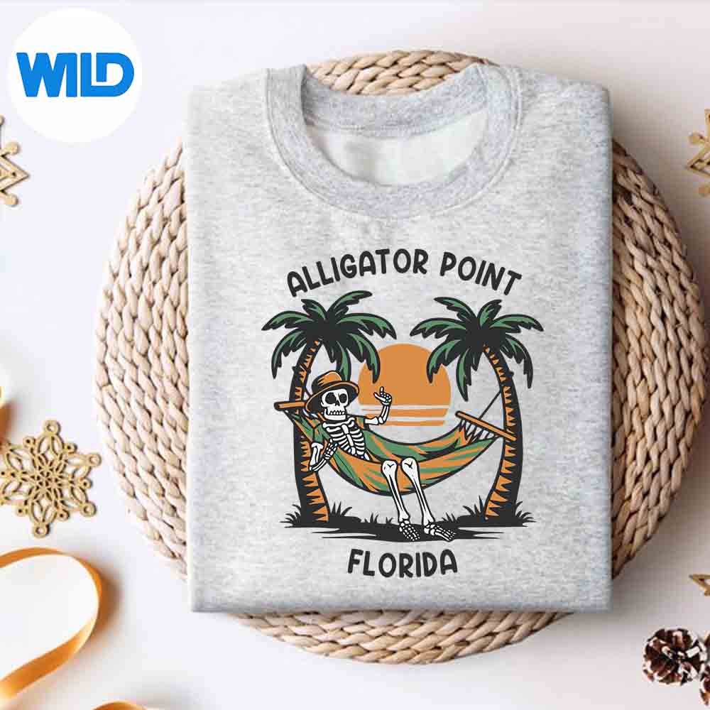 Alternative view of Vintage Alligator Point Florida Palms Fl Sunset Design for Cricut