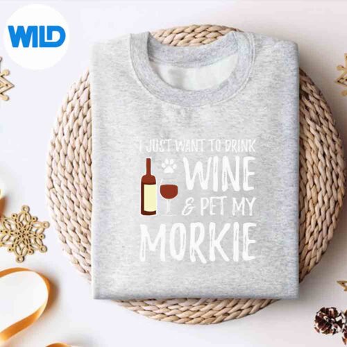 Wine And Morkie Dog Mom Or Dog Dad Idea SVG PNG Digital Design 4 WineAndMorkieDogMomOrDogDadIdeasweater