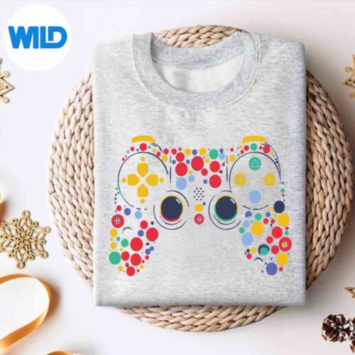 Colorful Polka Dot Game Controller International Dot Day Relax Silhouette SVG PNG 4 ColorfulPolkaDotGameControllerInternationalDotDayRelaxsweater