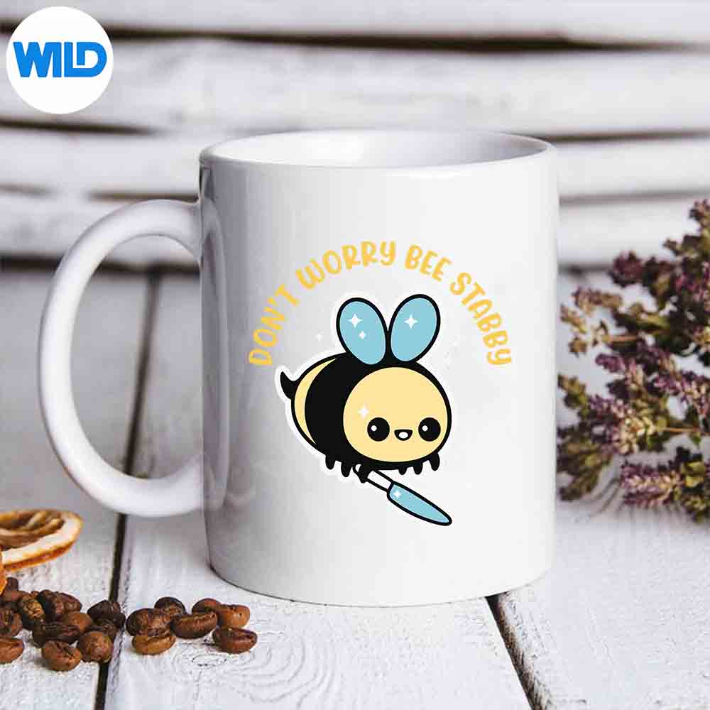 Dont Worry Bee Happy Whisperer Bee Knife Quote SVG Cut File 7 DontWorryBeeHappyWhispererBeeKnifeQuotemug