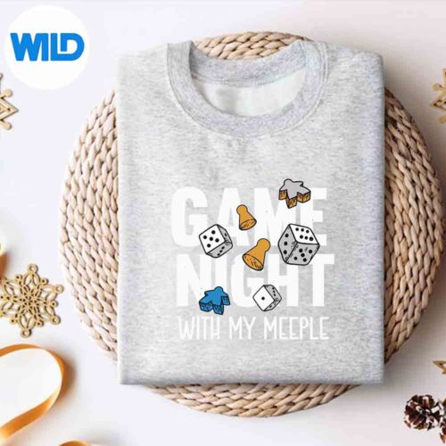GameNightWithMyMeepleBoardGameLoverMeeplePlayerFunsweater