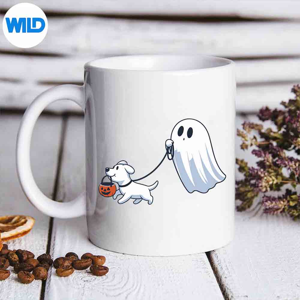 GhostWalkingDogGhostDogHalloweenNightmug