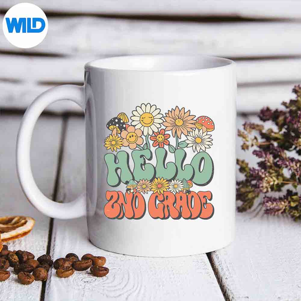 Hello Grade Retro Groovy Daisy Back To School Teacher SVG PNG Digital Design