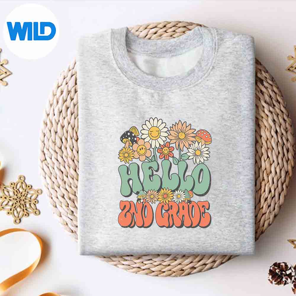 Alternative view of Hello Grade Retro Groovy Daisy Back To School Teacher SVG PNG Digital Design