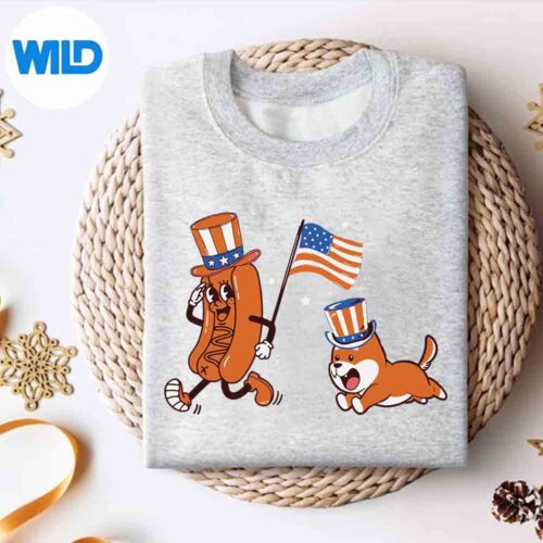 Hotdog 4th Of July Hat And Dog Independence Day Vector Design 4 Hotdog4thOfJulyHatAndDogIndependenceDaysweater