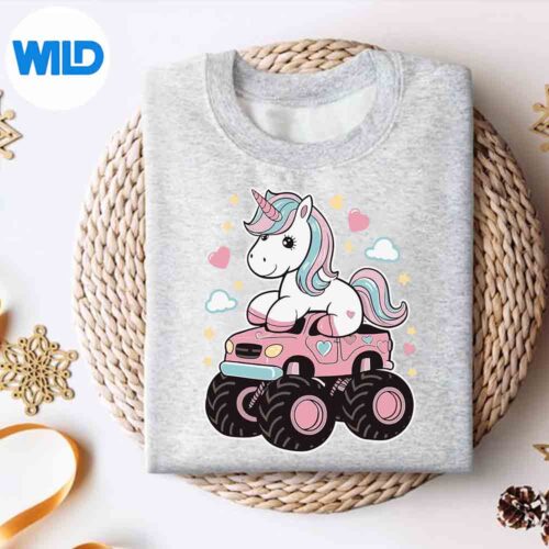 MonsterTruckUnicornPartyGirlMonsterTrucksweater
