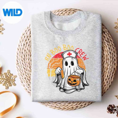 NurseGhostRnBooBooCrewHalloweenCostumesweater