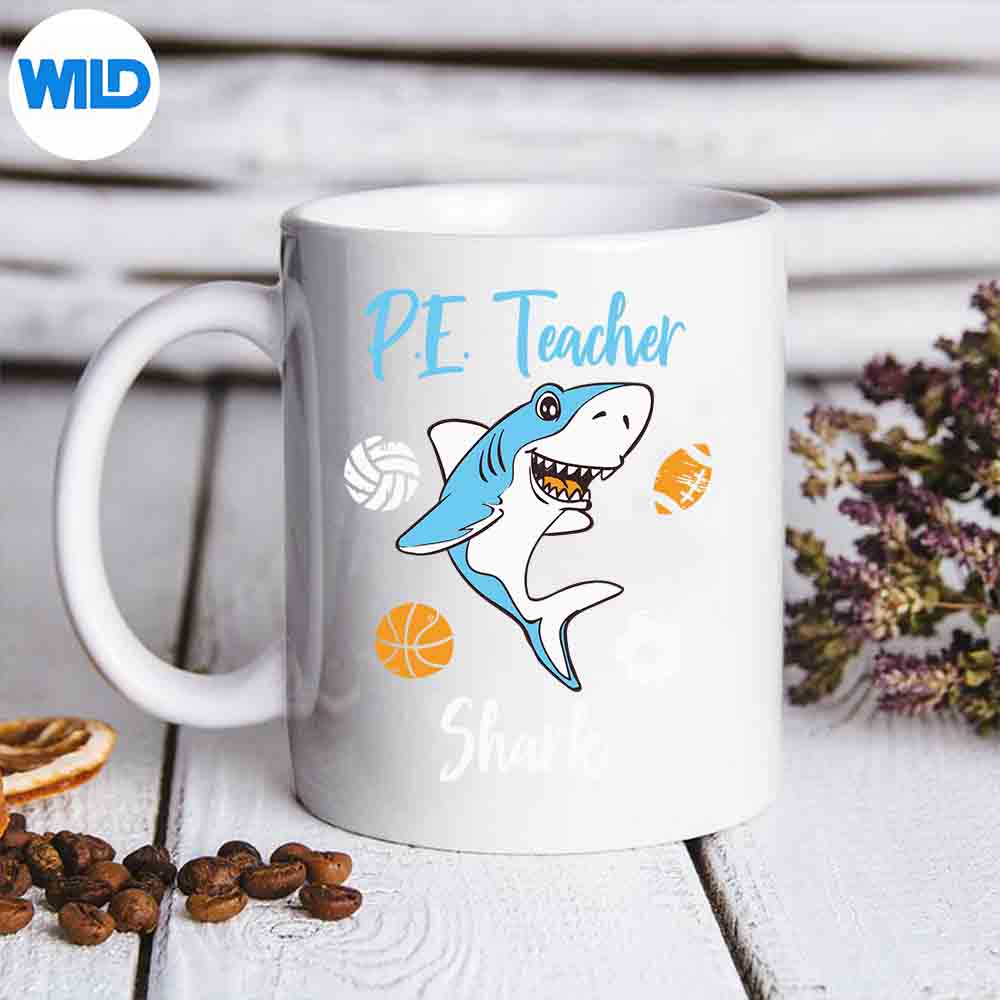 Pe Physical Education Teacher Shark Back To School Gym Vector Design