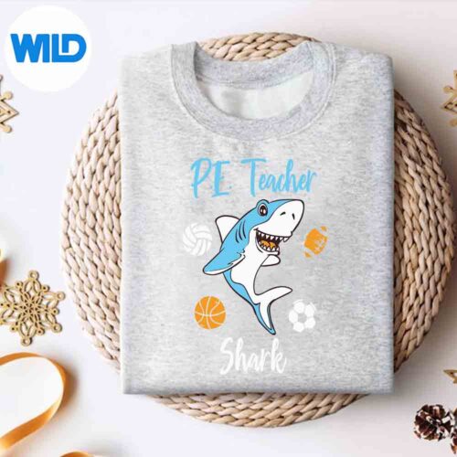 Pe Physical Education Teacher Shark Back To School Gym Vector Design 4 PePhysicalEducationTeacherSharkBackToSchoolGymsweater