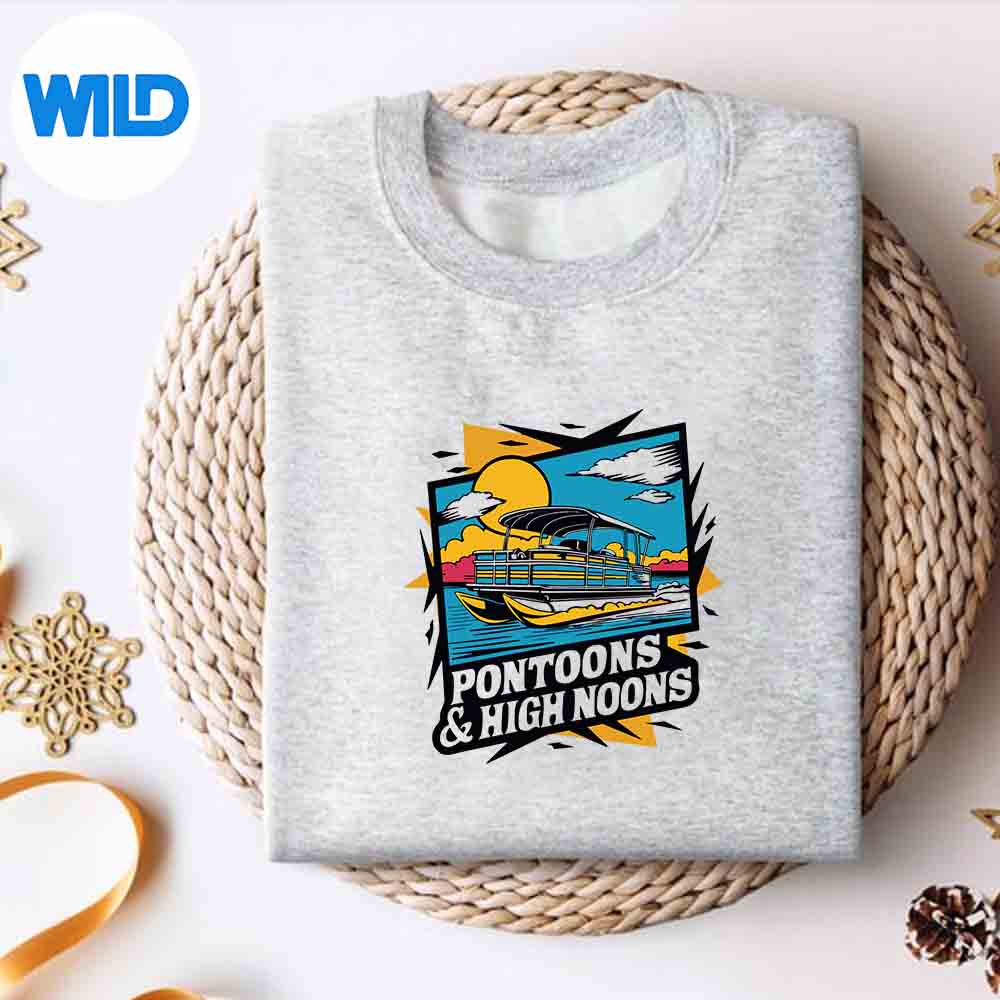 Pontoons And High Noons Retro Pontoon Boat SVG PNG 2 Pontoons And High Noons Retro Pontoon Boat SVG PNG - Image 2
