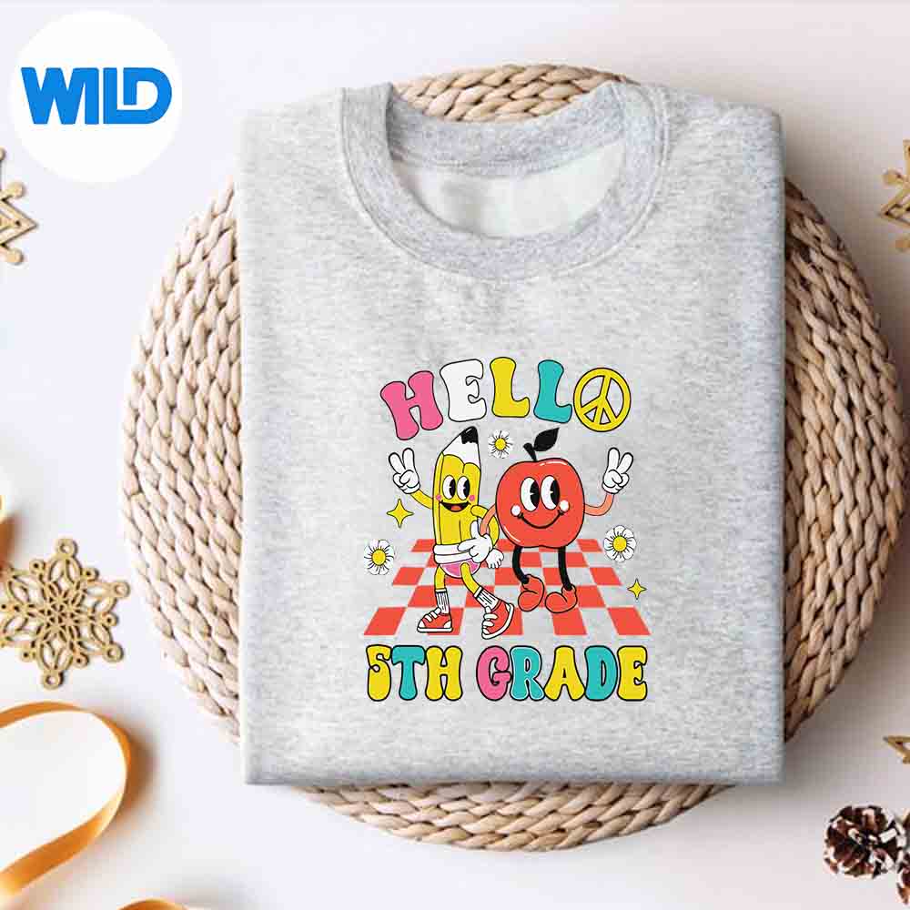Alternative view of Retro Groovy Hello Grade Back To School Grade Vibes PNG SVG for Cricut
