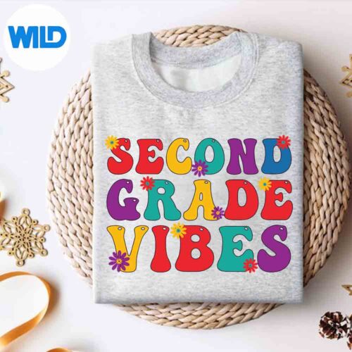 Second Grade Vibes Grade Team Retro Day Of School Cut File 4 SecondGradeVibesGradeTeamRetroDayOfSchoolsweater