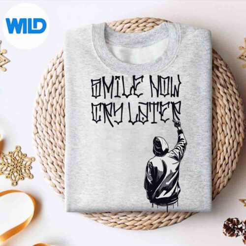 SmileNowCryLaterCholoCalligraphyGraffitiChicanoArtsweater