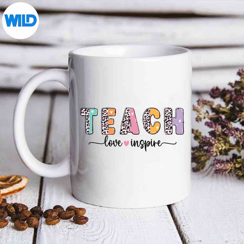 Teach Love Inspire Leopard Back To School Cute Teacher Design for Cricut