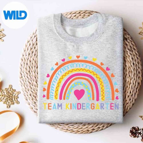 Team Kindergarten Rainbow Girls Teacher Back To School SVG Cut File 4 TeamKindergartenRainbowGirlsTeacherBackToSchoolsweater