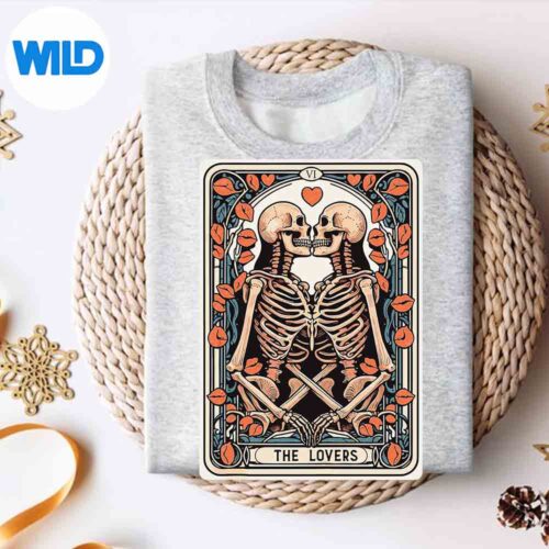 TheLoversTarotCardSkeletonGothHalloweensweater