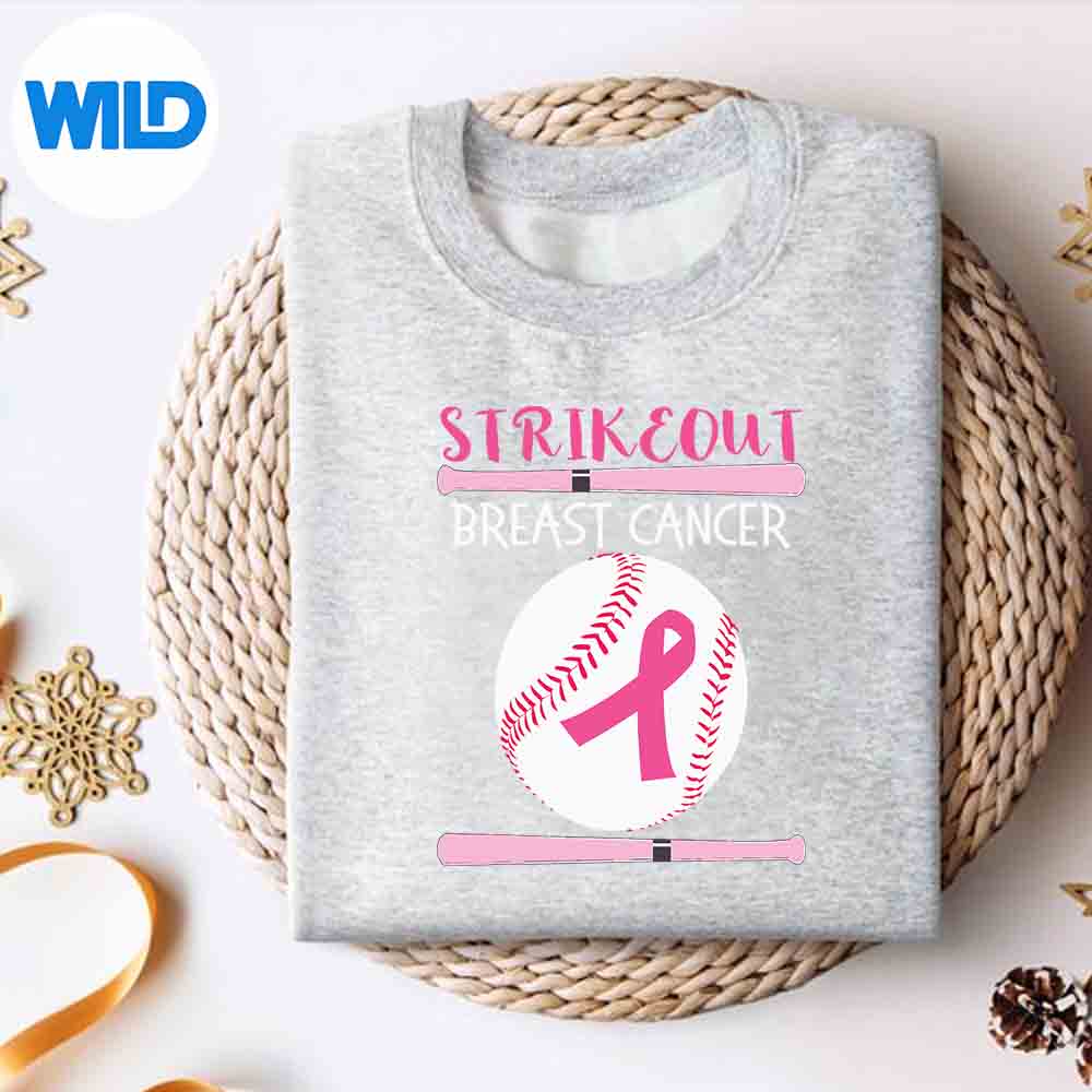 Alternative view of Baseball Breast Cancer Awareness Support With Pink Ribbon Vector Design