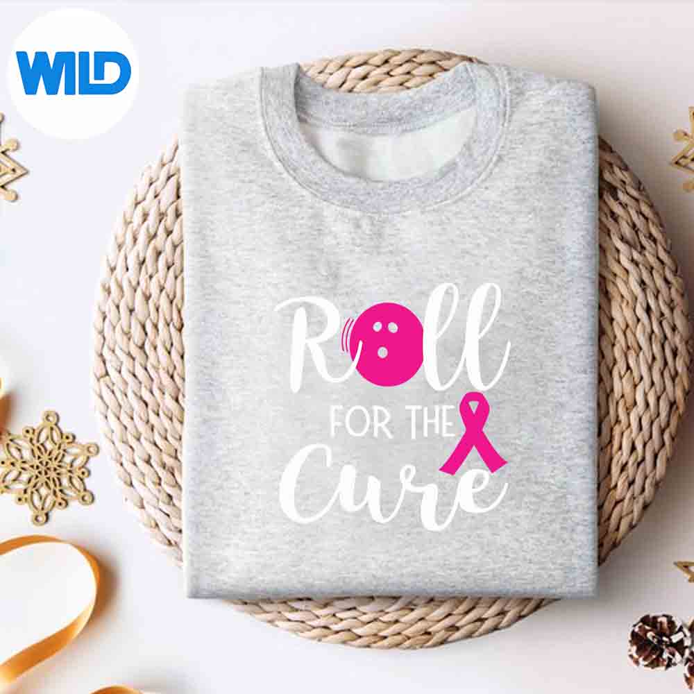 Alternative view of Bowling Breast Cancer Awareness Roll For The Cure For Bowler Design for Cricut