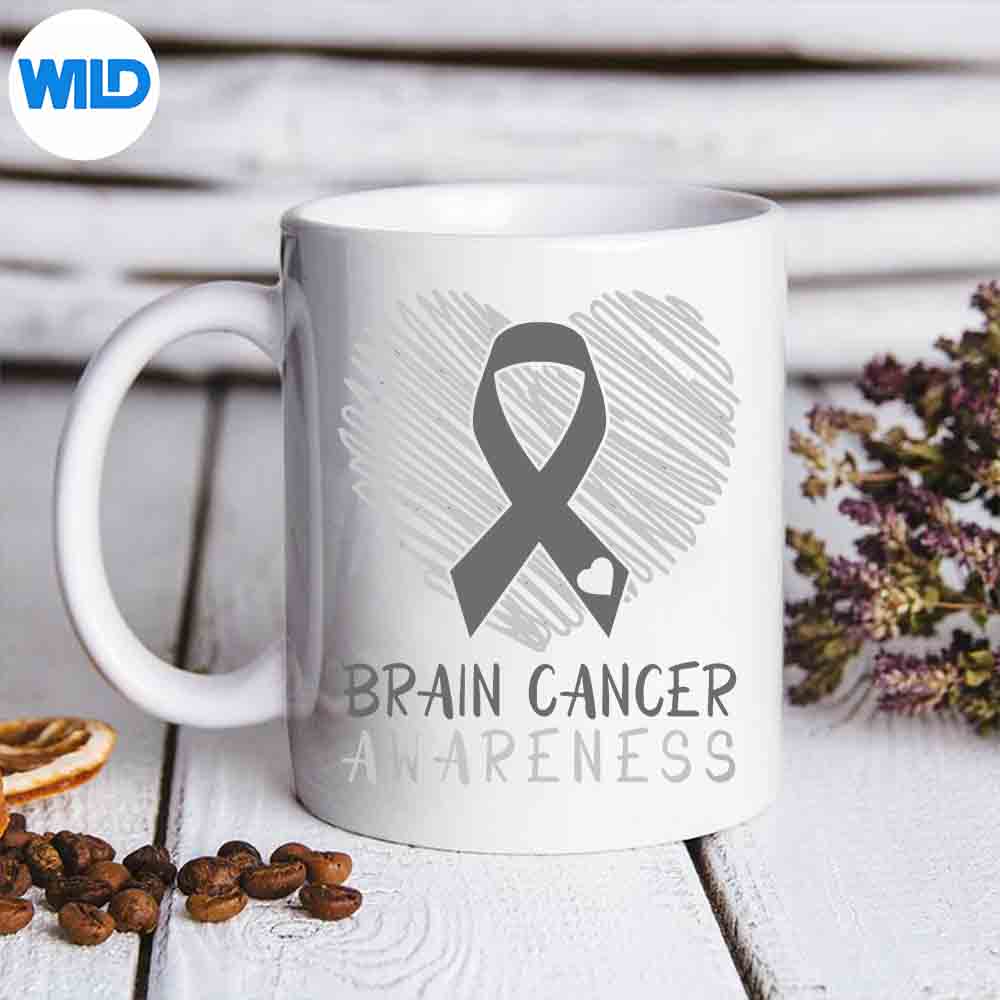 Brain Cancer Awareness Brain Tumor Gray Ribbon SVG PNG Download