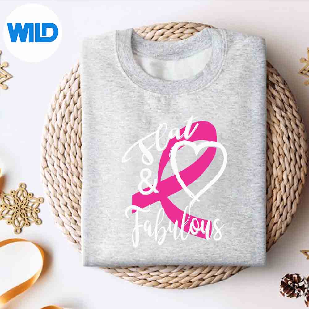 Alternative view of Breast Cancer Awareness Flat Fabulous Pink Ribbon SVG PNG Cut File