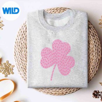 BreastCancerAwarenessPinkRibbonIrishCloverShamrocksweater