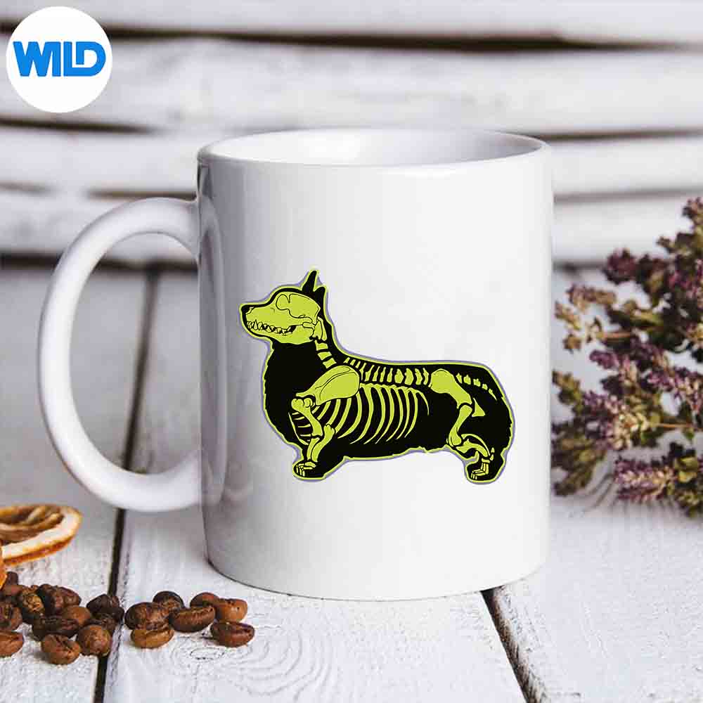 Corgi Skeleton Halloween Dog Lovers Rib Cage Xray SVG PNG Digital Download