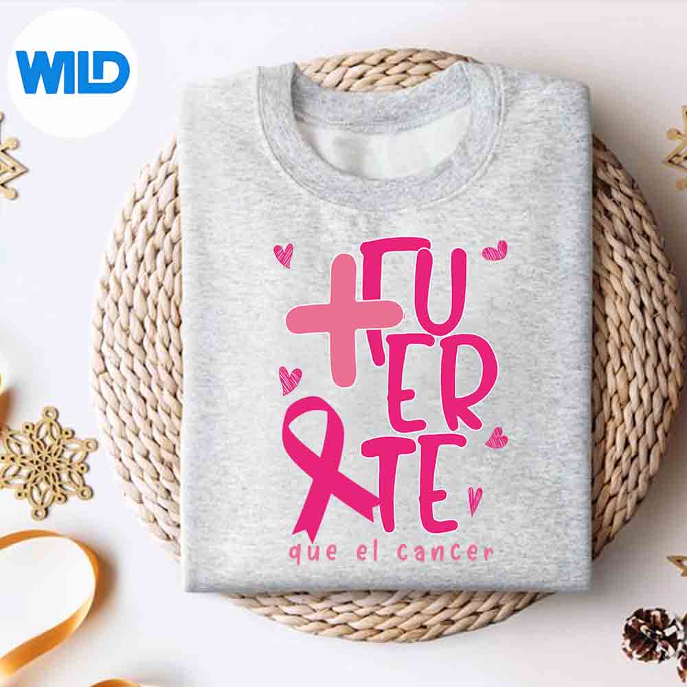 Alternative view of Cute Breast Cancer Support Espanol We Wear Pink Spanish Silhouette SVG PNG Cut File