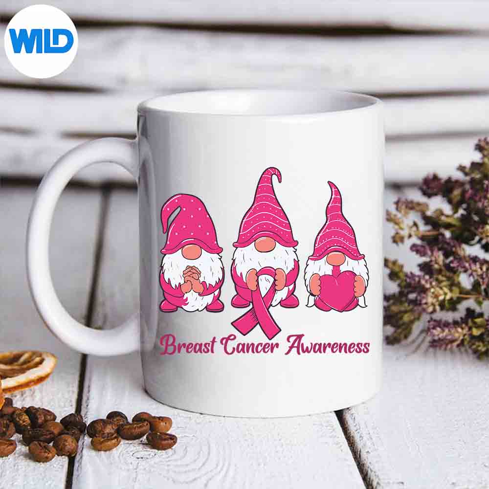 Cute Gnomes Survivor Of Breast Cancer Awareness SVG PNG Digital Design