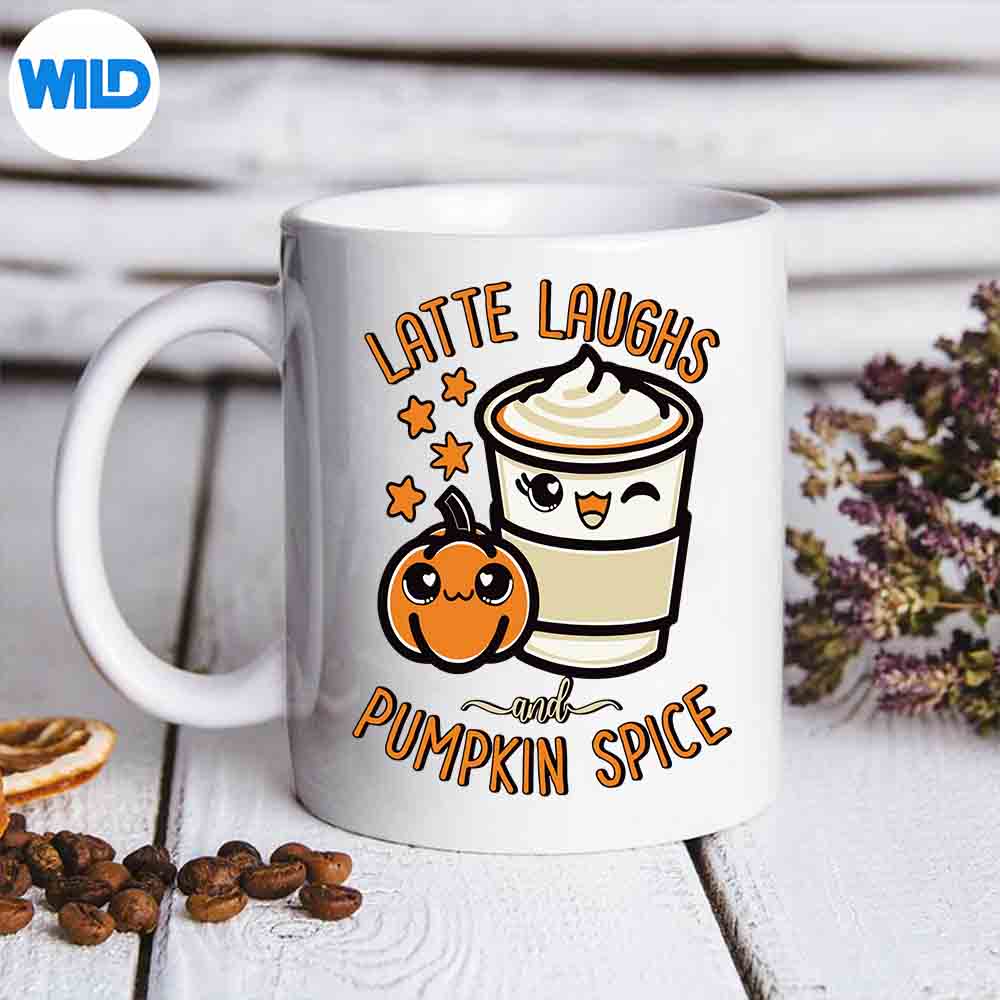 Cute Latte Laughs And Pumpkin Spice For Coffee Lovers Life Digital Design 7 CuteLatteLaughsAndPumpkinSpiceForCoffeeLoversLifemug