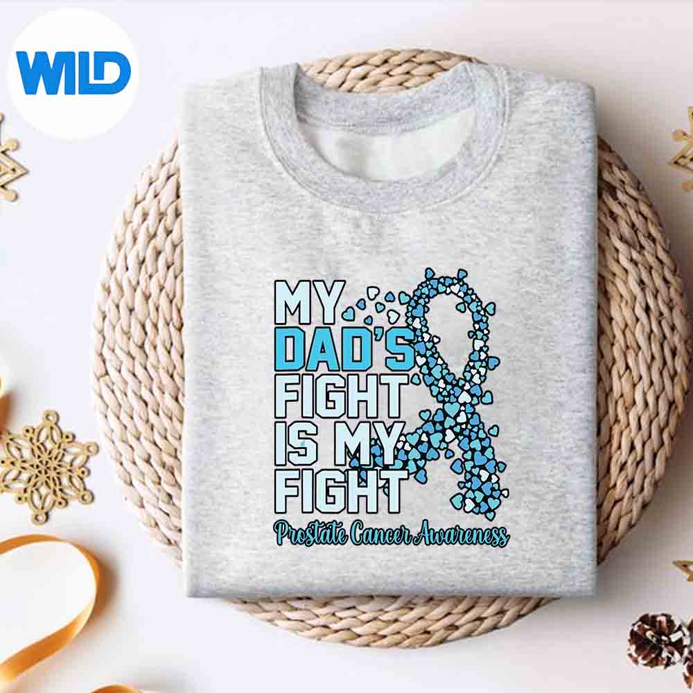 Alternative view of Dads Fight Is My Fight Prostate Cancer Awareness Silhouette SVG PNG