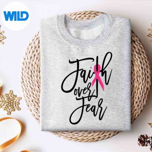 Faith Over Fear Cross Breast Cancer Awareness Christian SVG PNG Cut File 4 FaithOverFearCrossBreastCancerAwarenessChristiansweater