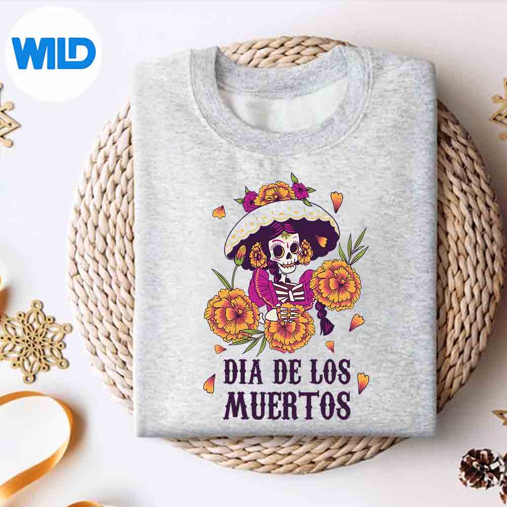 Floral Woman Sugar Skull Dia De Los Muertos Mexican Calavera Vector Design 2 Floral Woman Sugar Skull Dia De Los Muertos Mexican Calavera Vector Design - Image 2