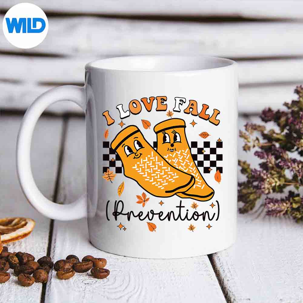 GroovyRetroILoveFallPreventionFallPhysicalTherapymug