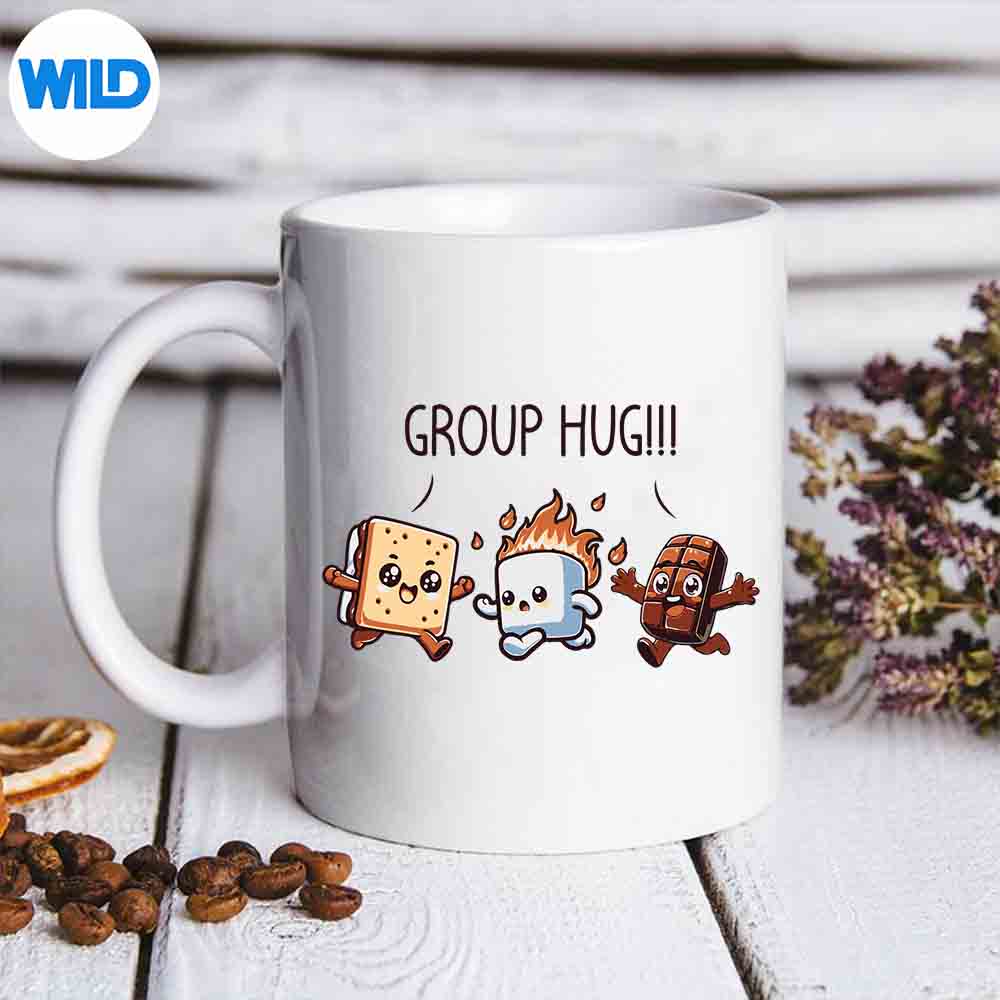 Group Hug Camping Campfire Chocolate Marshmallow Smores Silhouette SVG PNG Cut File 6 GroupHugCampingCampfireChocolateMarshmallowSmoresmug