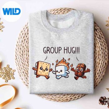 GroupHugCampingCampfireChocolateMarshmallowSmoressweater