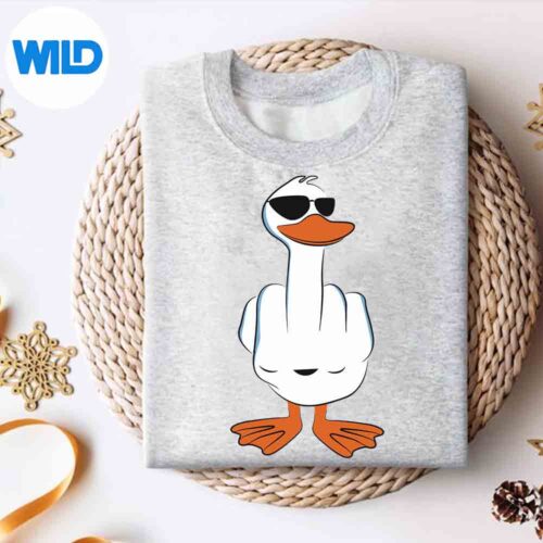 IDontGiveADuckMiddleFingerOffensiveRudeDucksweater