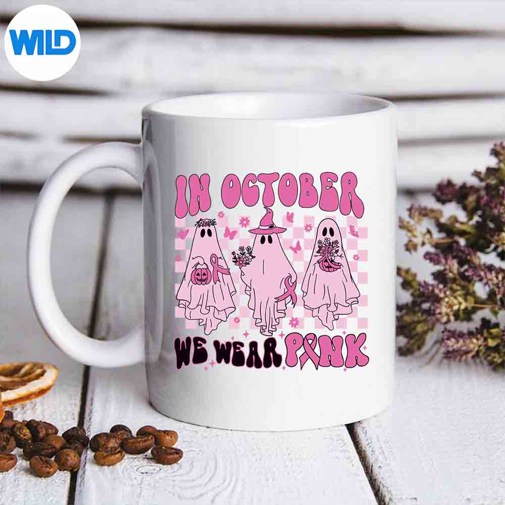 In October We Wear Pink Ghost Halloween Breast Cancer Surprised Cute Silhouette SVG PNG 7 InOctoberWeWearPinkGhostHalloweenBreastCancerSurprisedCutemug