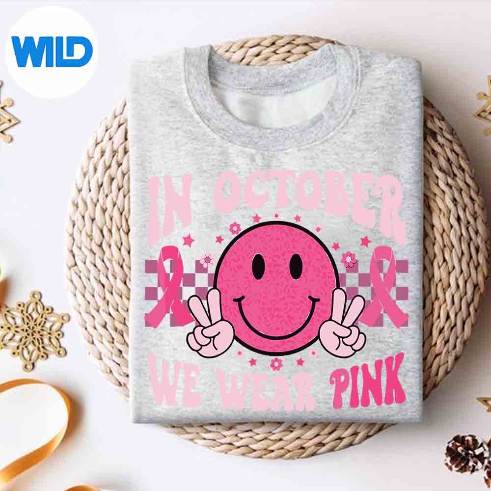 Alternative view of In October We Wear Pink Smile Face Breast Cancer Awareness Wonderful SVG PNG Digital Download