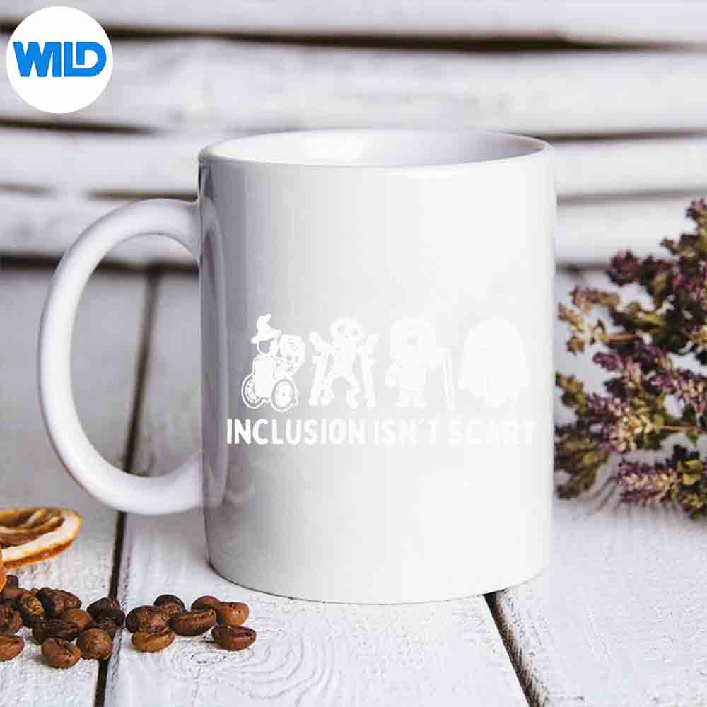 InclusionIsntScaryTeacherSkeletonGhostCuteHalloweenGreatFunnymug
