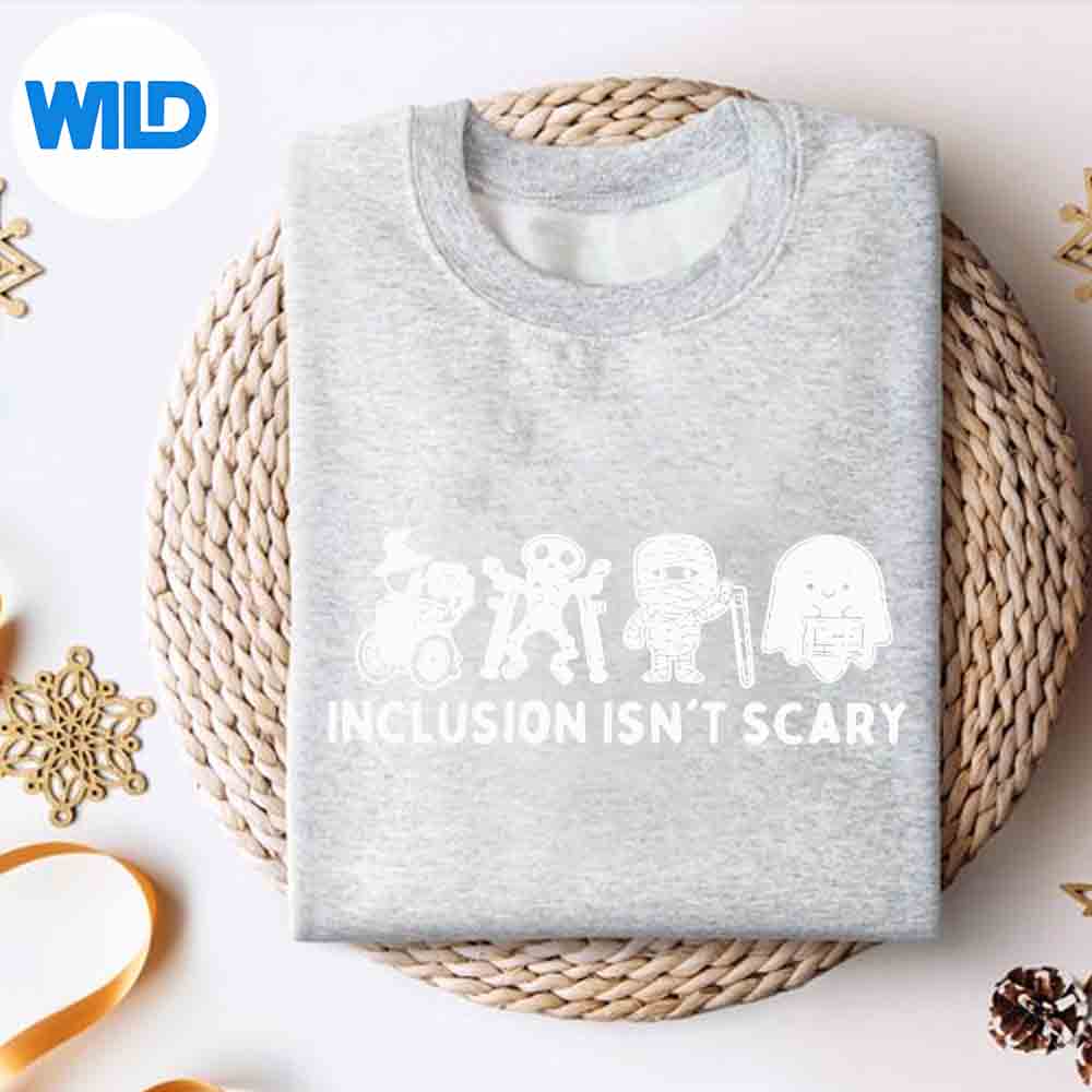Inclusion Isnt Scary Teacher Skeleton Ghost Cute Halloween Great Funny SVG PNG Digital Design 2 Inclusion Isnt Scary Teacher Skeleton Ghost Cute Halloween Great Funny SVG PNG Digital Design - Image 2