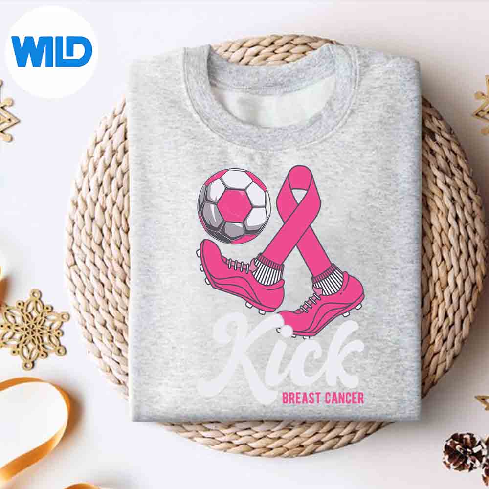 Alternative view of Kick Breast Cancer Awareness Month Warriror Survivor Soccer SVG PNG Digital Design