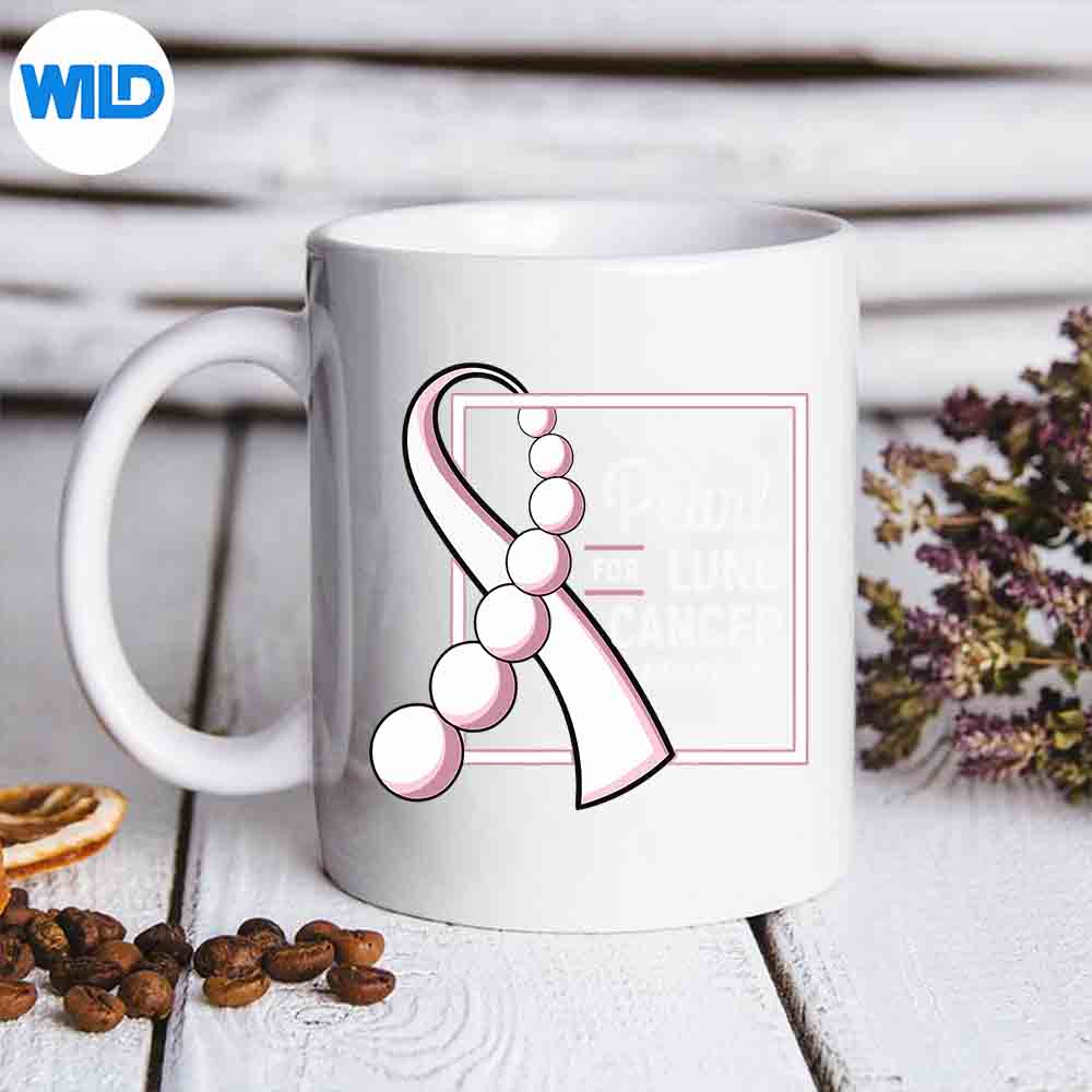 Lung Cancer Carcinoma Tumor Pearl Ribbon Chemo Silhouette SVG PNG Cut File