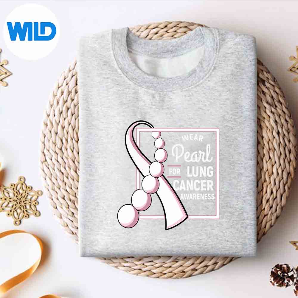 Alternative view of Lung Cancer Carcinoma Tumor Pearl Ribbon Chemo Silhouette SVG PNG Cut File